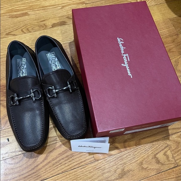 Salvatore Ferragamo Brown Leather Loafers with Horsebit Detail - Picture 8 of 10